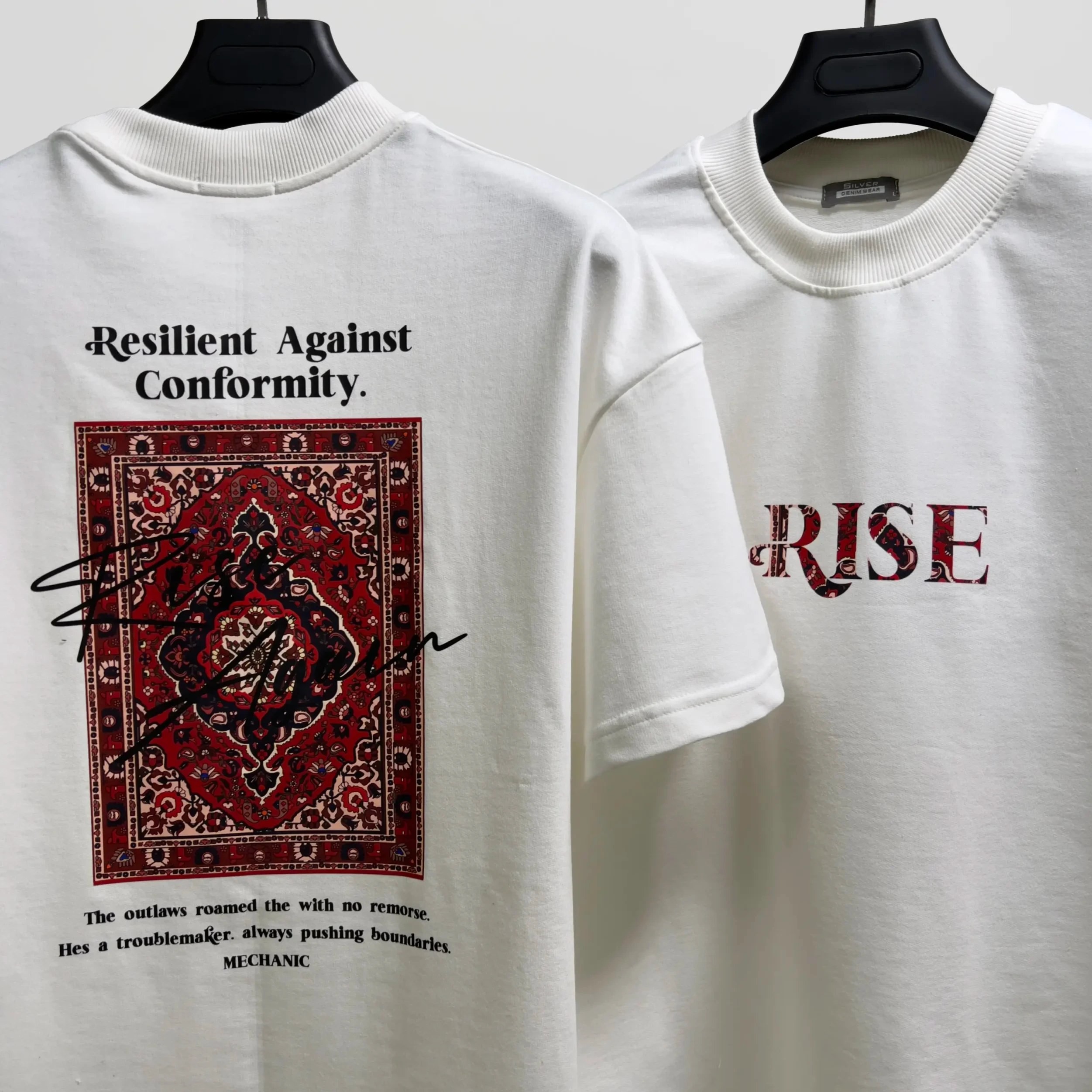 تیشرت ماچینیست (machinist) گلدوزی فرش ایرانی سایز دو ایکس لارج لش